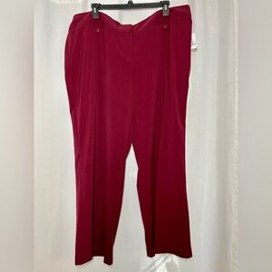 Roz & Ali wide-leg trouser, NWT, burgundy red - 24